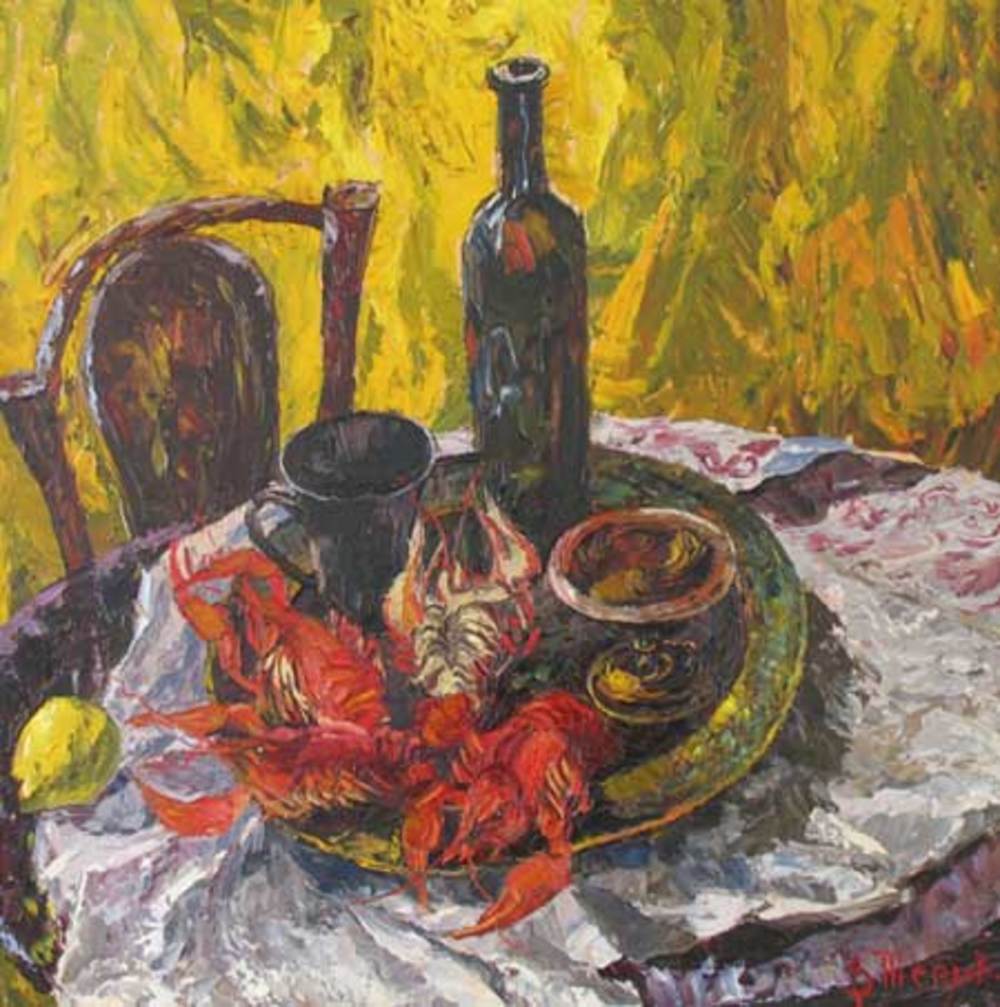 В.В.Теплов. Предвкушение. 2003. 65х65. ДВП, м.