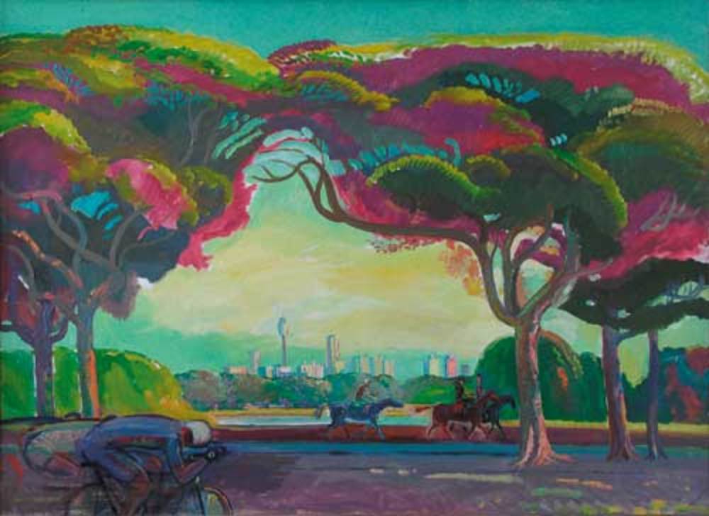 А.А.Карих. Утро в парке Столетия. Сидней. 1994. 84х120 см. Х.м.