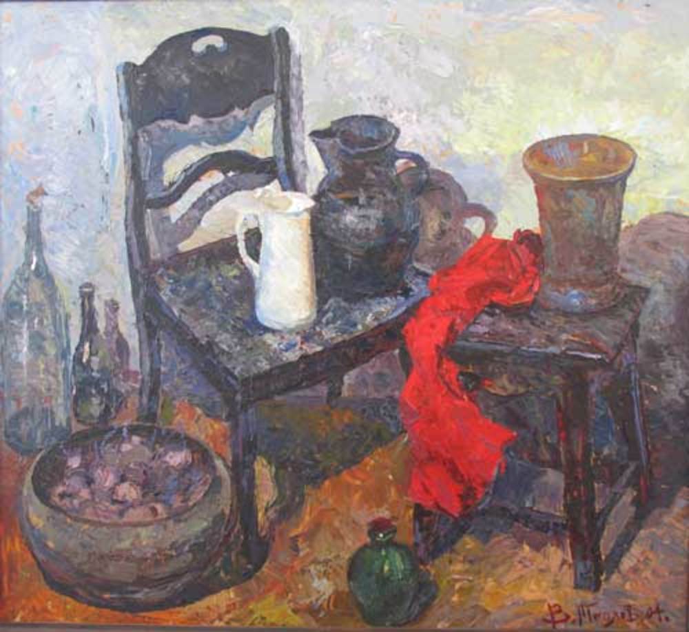 В.В.Теплов. Старинные друзья. 2005. 100х10 ДВП, м.