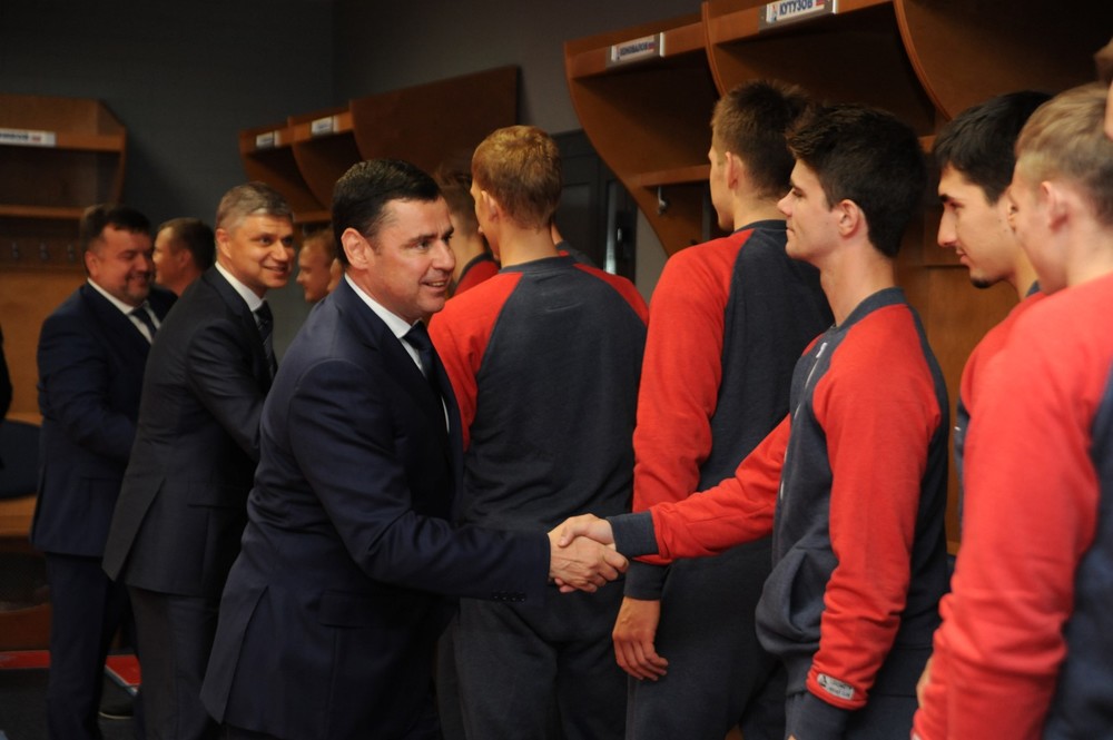 Чествование хоккеистов "Локо" - обладателей Кубка мира и Кубка Харламова-2018. Фото С. Белякова