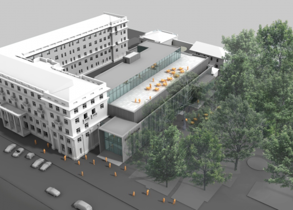 Проект торгово-офисного центра "Волков плаза" на площади Волкова в Ярославле (строительство начато)