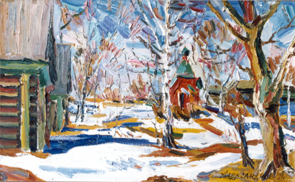 А.С.Александров. Солнечный денёк. 1995. Картон, масло. 50х80 см.