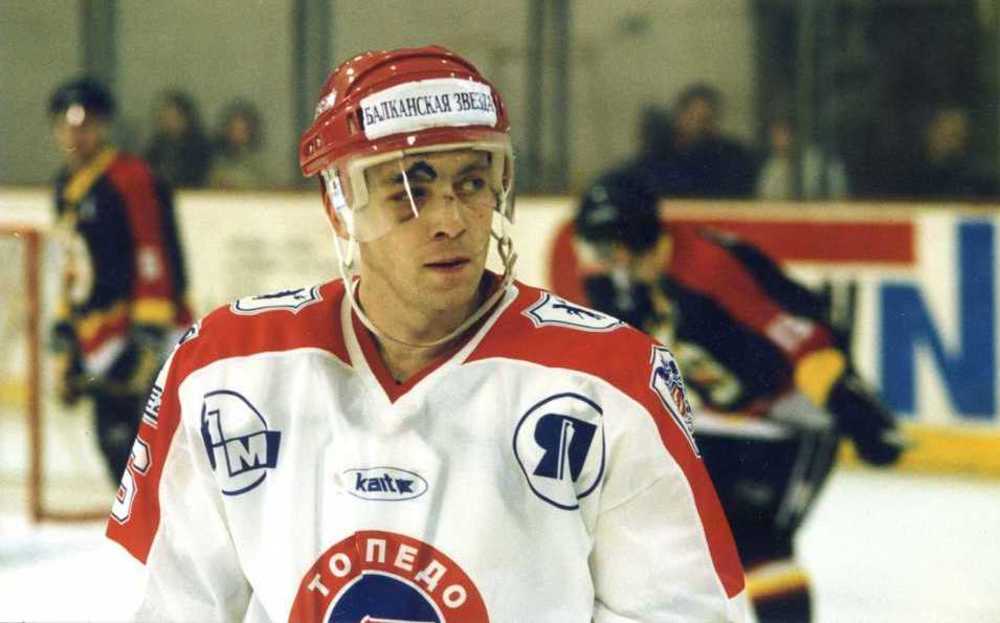 Андрей Скабелка - нападающий ярославского "Торпедо". Фото А. Комиссарова из газеты "Северный край"