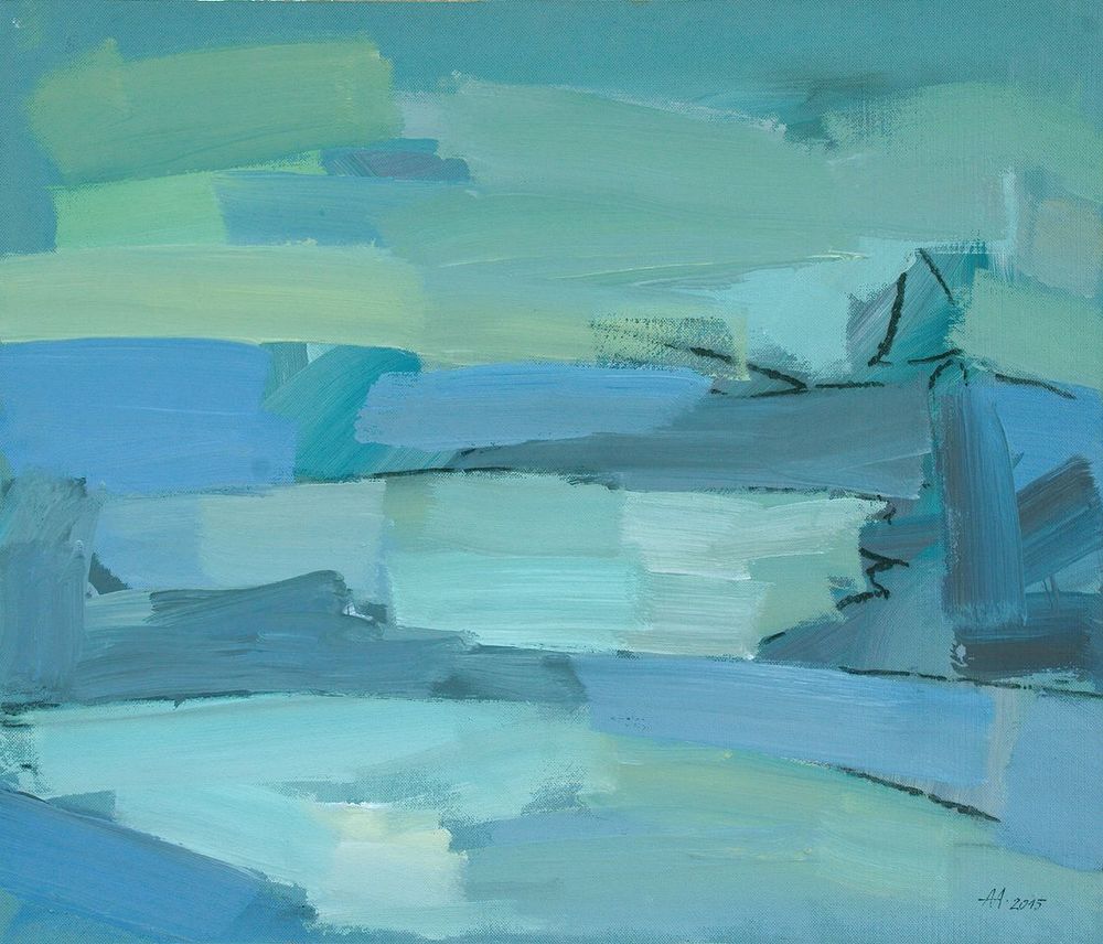 А.С.Александров. Это только лунный свет. 2015. Оргалит, акрил. 96х100 см.