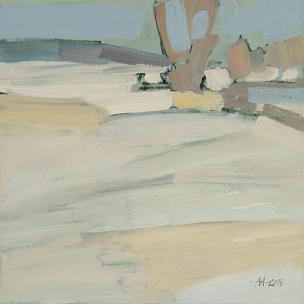 А.С.Александров. Зимний вечер. 2015. Оргалит, акрил. 110х120 см.