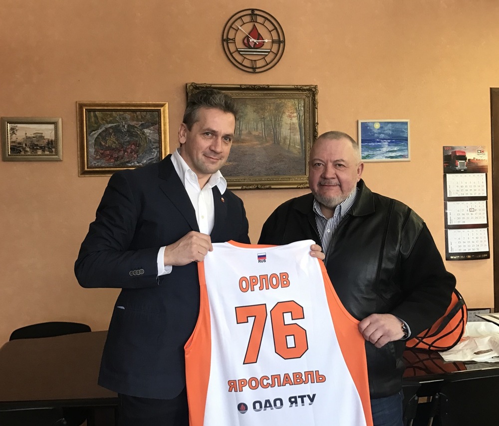 Генеральный директор БК "Буревестник" А.В. Церковный и С.В. Орлов. Февраль 2017. Фото с сайта БК "Буревестник"