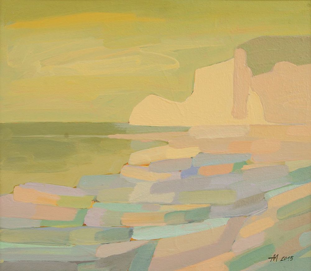 А.С.Александров. Берег. 2015. Оргалит, акрил. 61х69 см.