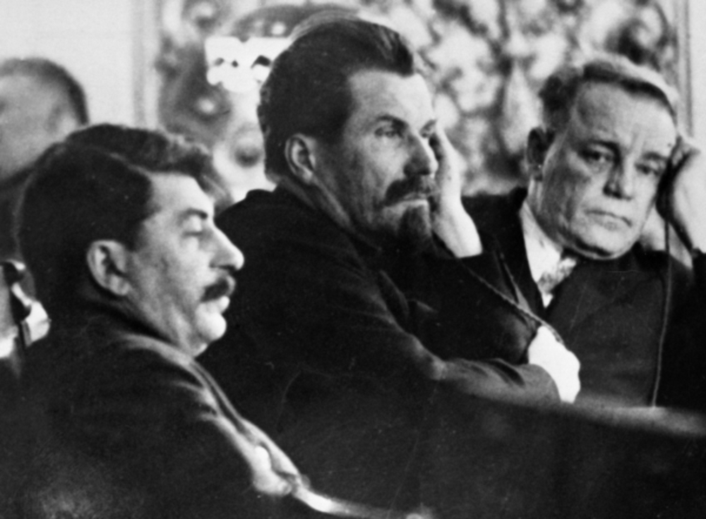 И.В.Сталин и А.И.Рыков на заседании