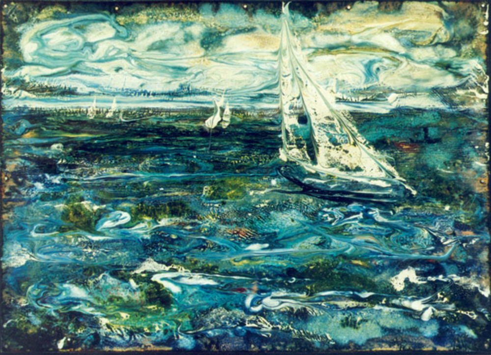 А.С.Александров. Парус. 2001. Медь, эмаль. 35х49 см.
