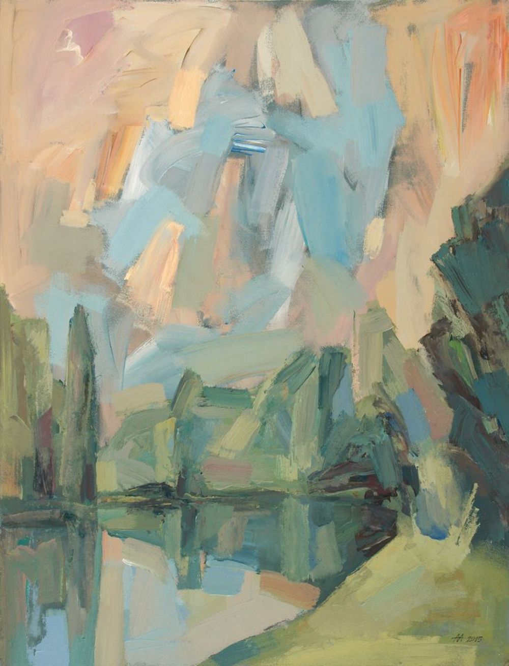 А.С.Александров. Под небом. 2015. Оргалит, акрил. 144х110 см.